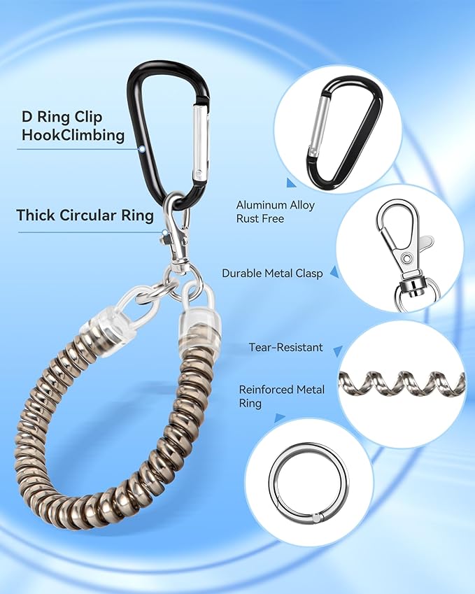 SHANSHUI Phone Lanyard Tether, Stretchy Phone Strap Patch Anchor Outdoor Climbing Hook Compatible for Most Smartphones