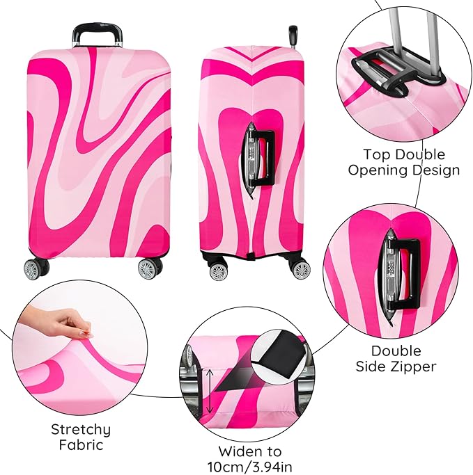 Luggage Covers for Suitcase Elastic Suitcase Covers Luggage Protector Anti-scratch Fits 28-30 Inch Pink