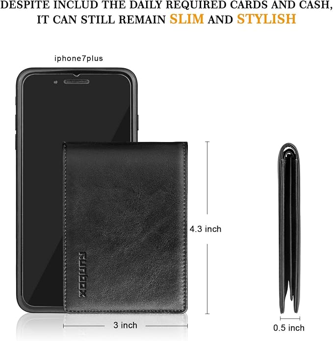 RUNBOX Wallet for Men -Slim Rfid Leather Mens Bifold Novelty Wallets 2 ID Window With Gift Box Men's Accessories | Slim
