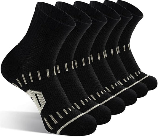 Copper Ankle Compression Socks for Men and Women(6 pairs), Breathable Arch Support Short Running Socks