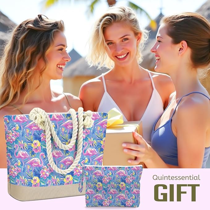 BELLOWDEER Beach Bags for Women, Wet Bag Cosmetic Bag for Beach Toiletries, Summer Travel Essentials, Gifts for Women