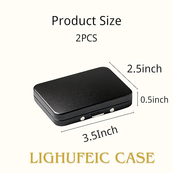 2PCS Cotton Swab Holder for Travel,Portable Floss Pick Holder Case with Mirror,Storage Box for Cotton Swabs, Dental Floss, Hair Ties, and Small Essentials(Black)