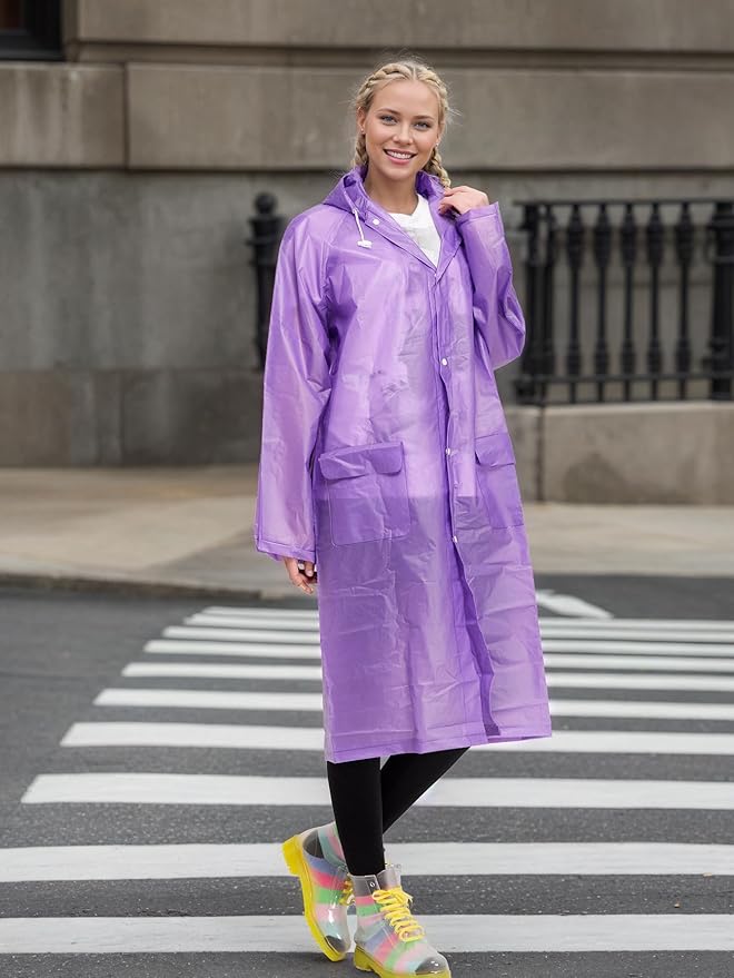 Besshopie EVA Raincoat Waterproof Rain Poncho Reusable Unisex Men Women Long Clear Rain Wear