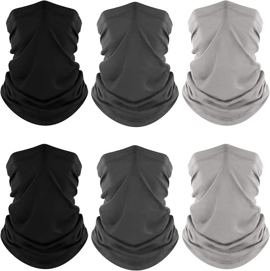 Fuinloth Neck Gaiter, 6 Pack Cooling UV Protection Bandana Face Mask Gator Scarf for Men Women