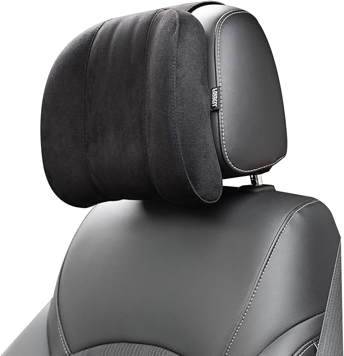 Forbell Premium Memory Foam Car Neck Pillow with Washable Cover - Provides Comfortable Neck Support for Driving and Travel 1pc(Black) | Slow Rebound Memory Foam, Suedette Fabric