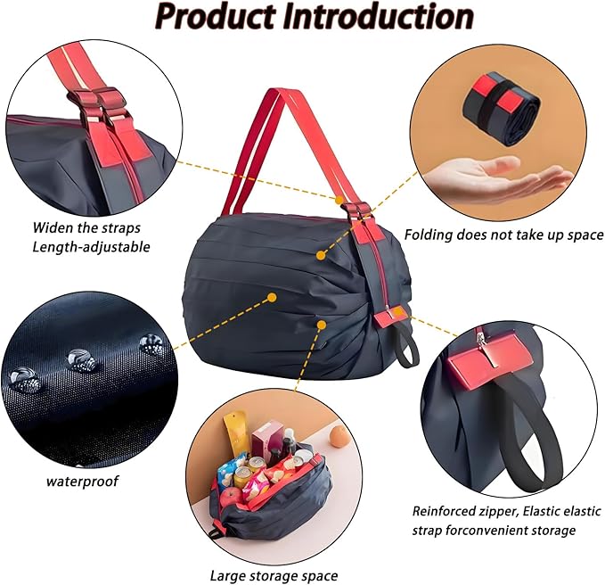 Compact Reusable Grocery Tote Bag – Lightweight, Foldable & Packable Shopping Bag for Travel
