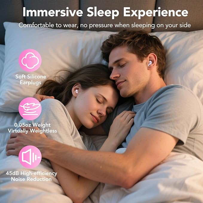 Ear Plugs for Sleeping,Noise Cancelling Silicone Earplugs for Noise Reduction & Snoring, Concerts,45 dB,Ear plugs for Sleep, Soft Earplugs Reusable Concert Ear Plug,Hearing Protection with 8 Earpieces