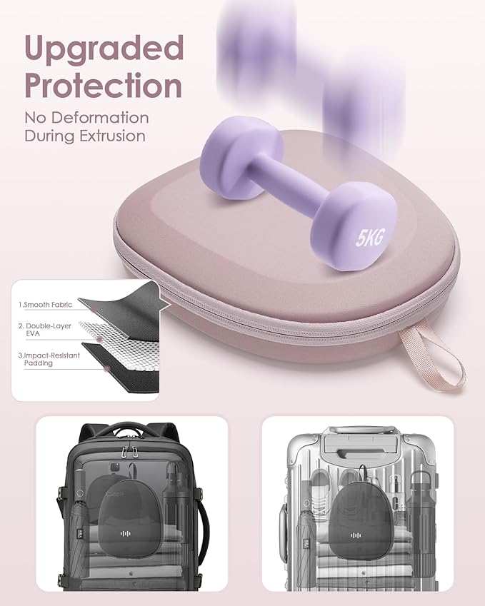 Headphone Case Hard Shell Super-Slim for Sony/JBL/Bose/Soundcore Anker/BERIBES KVIDIO TOZO JLab Over-Ear Headphones Universal Portable Travel Organizer Bag (Pink)