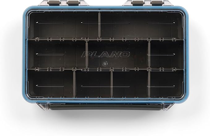 Plano StowAway 3600 Waterproof Stow Tackle Box, IPX7 Waterproof Rating, with Rustricor, Single Latch Design, Transparent DuraView Lid, Stackable Storage for Fishing Bait, Lures and Gear
