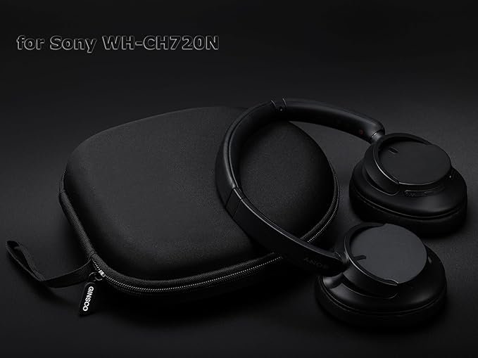 Ginsco Universal Headphone Case Compatible with JBL Tune 510BT 720BT, Sony WH-CH 720N/WH-CH520, with Sony/JBL/Soundcore Life Q20i Q30/BERIBES/TOZO/KVIDIO etc Wireless Headphones (Satin Black)