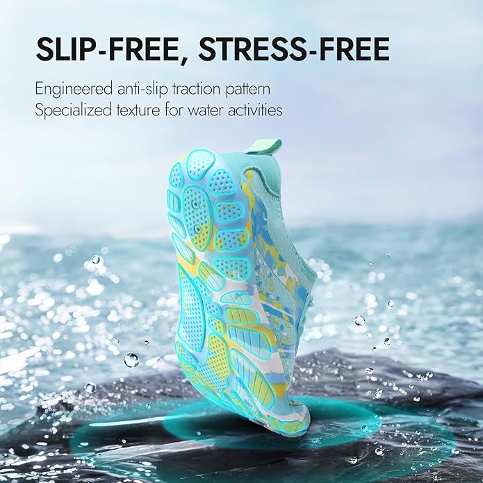 ATHMILE Hiking Barefoot Water Shoes for Women Men Beach Swim Aqua Pool River Quick Dry Athletic Wide Toe Outdoor Sport Kayaking Boating Rock Climbing Yoga Lake