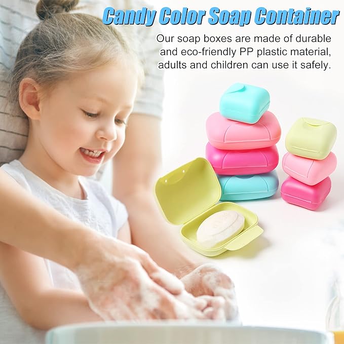 RETON 4 Pcs Travel Soap Container, Portable Soap Holder Dish, Plastic Shampoo Bar Box Case for Bathroom, Shower, Camping, Gym, Outdoor, Hiking, Home (2 Small+2 Large)