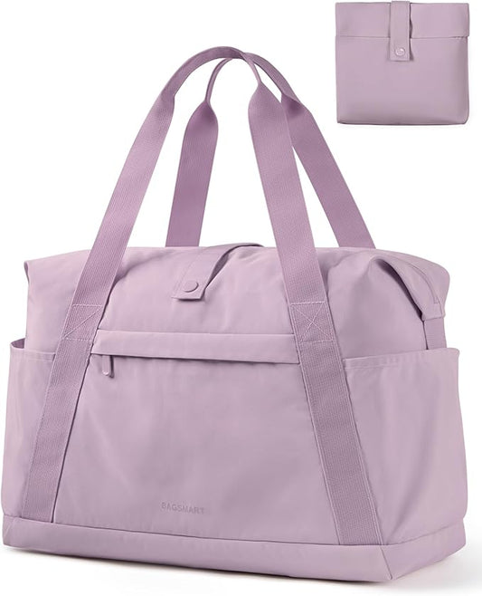 BAGSMART For Spirit Airlines Personal Item Bag, 23L Foldable Weekender Bags for Women Gym Tote Overnight Bag for Travel