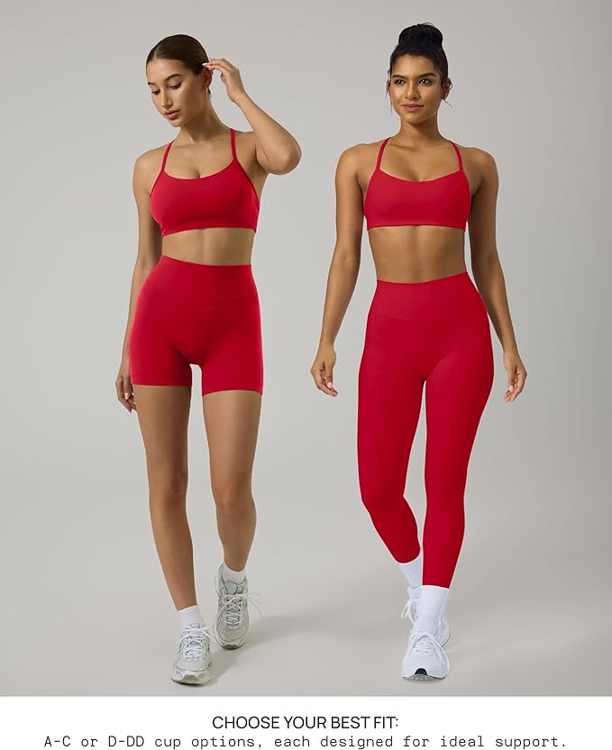 PAVOI ACTIVE Yoga Racerback Bras for Women - Buttery Soft Low Support Scoop Neck Y-Back Thin Strap Sports Bra - FlexFlow
