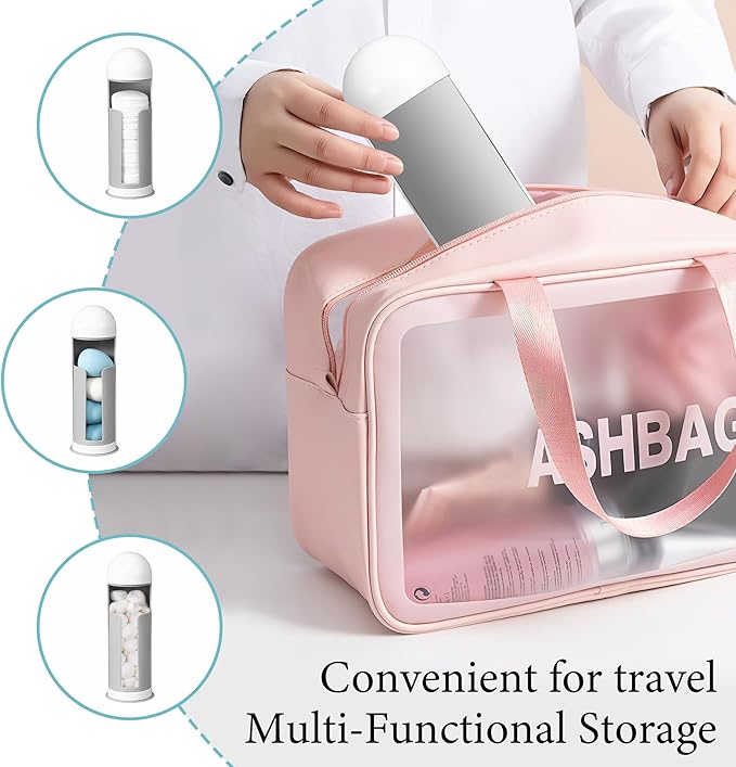 bodkar Cosmetic Cotton Pad Rounds Holder with Rotating Lid, Cotton Pads Dispenser Modern White Plastic Organizer Storage