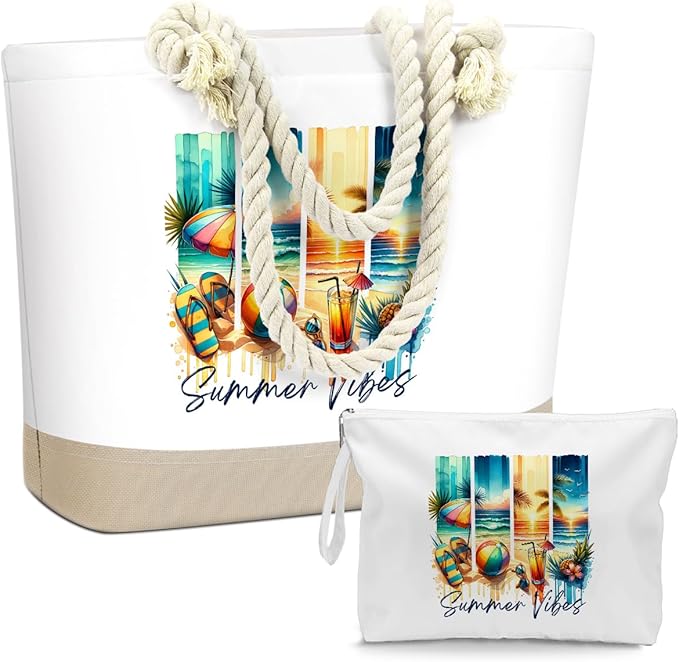 BELLOWDEER Beach Bags for Women, Wet Bag Cosmetic Bag for Beach Toiletries, Summer Travel Essentials, Gifts for Women