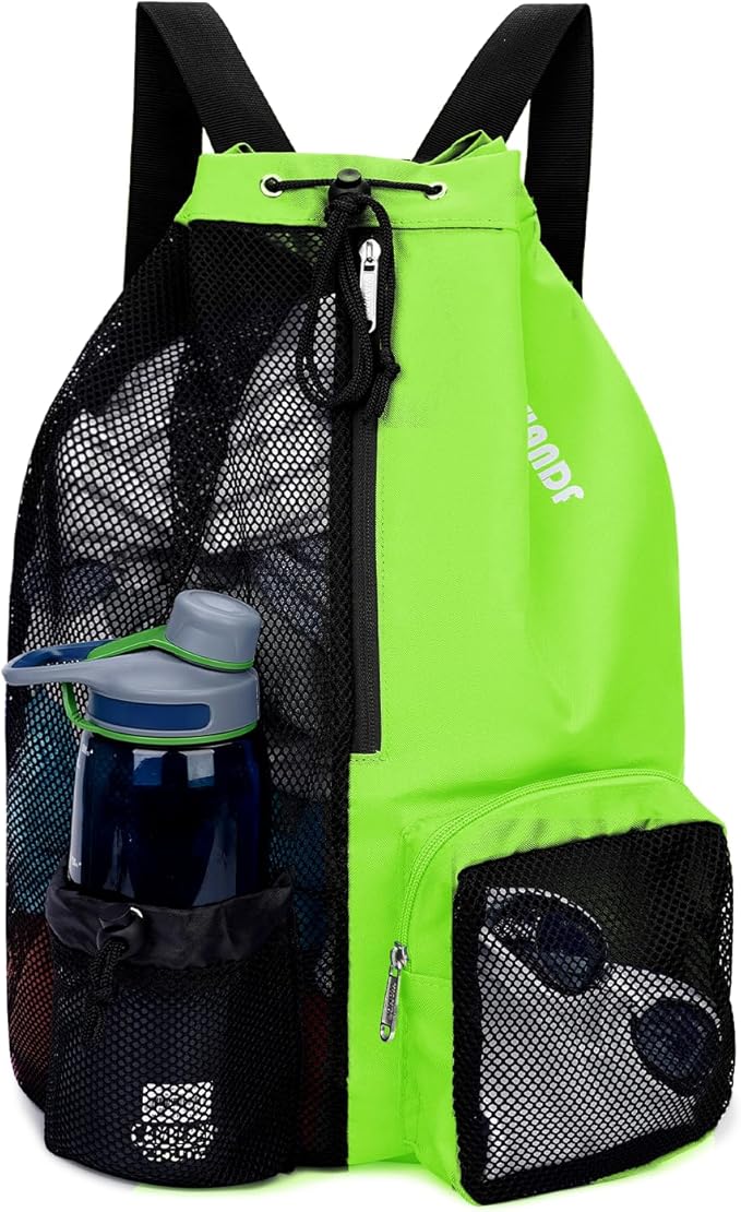 WANDF Swim Bag Mesh Drawstring Backpack with Wet Pocket for Swimming, Gym, and Workout Gear