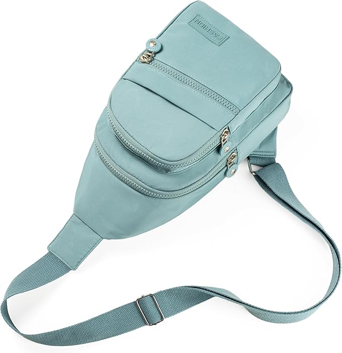Banelu Small Sling Backpack Crossbody Bags for Women Men, Small Sling Bag Cross Body Bag Fanny Packs Crossbody Purses - Lights Blue