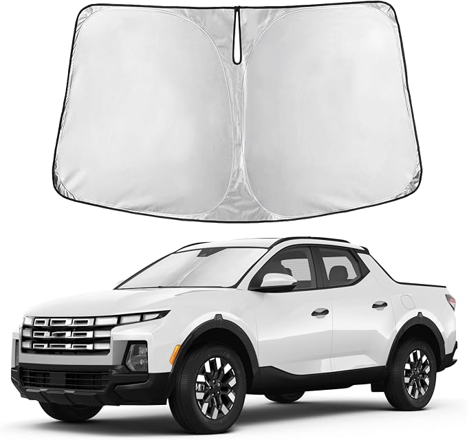 Autovir Windshield Sun Shade Fit for 2022-2024 2025 2026 Hyundai Santa Cruz Sunshade, Front Car Window Shades Sun Visor, Blocks UV Rays & Heat, Car Accessories