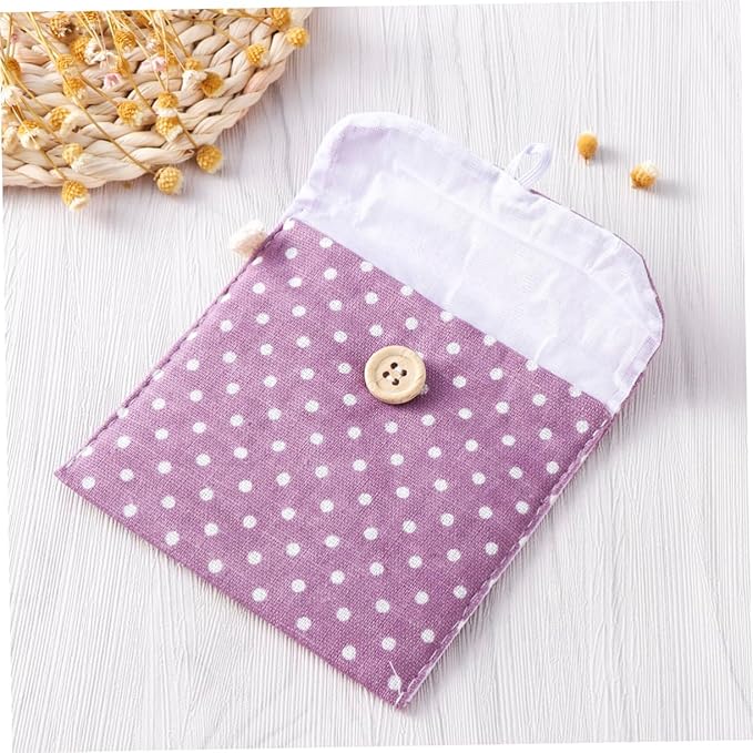 Women Sanitary Napkin Organizer Polka Dot Menstrual Pouch Portable Pad Holder Small Travel Toiletry Bag for Bathroom and Everyday Use