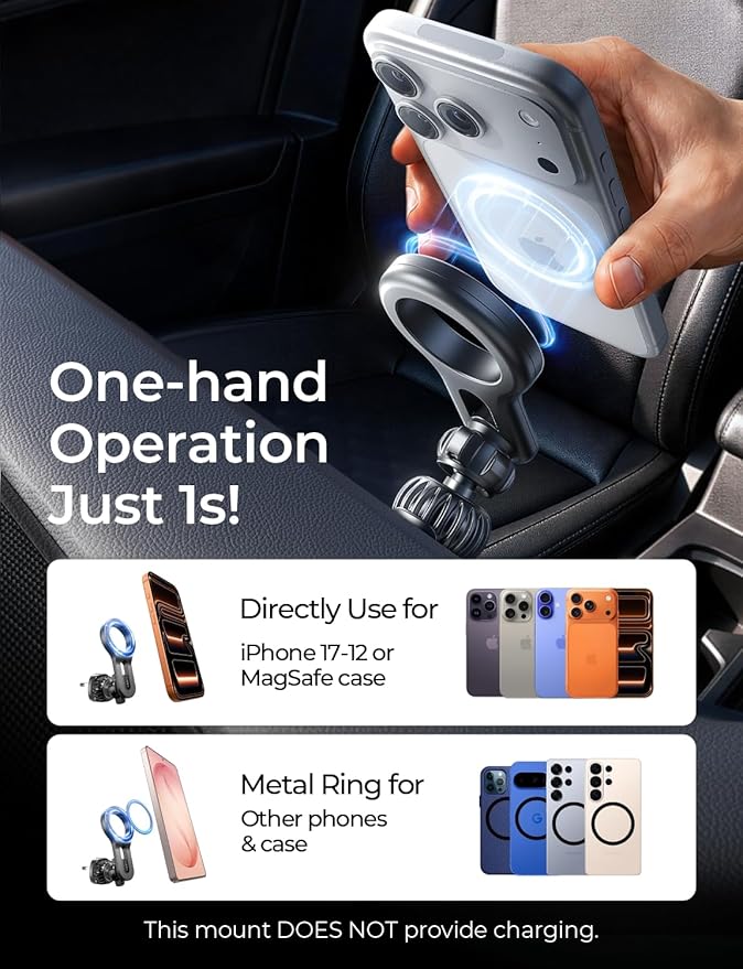 LISEN for MagSafe Car Mount, Magnetic Phone Holder for Car Vent Phone Mount, Air Vent Car Phone Holder Mount, Magnetic Car Phone Holder, Car Phone Holder Magnetic for iPhone 17 Pro Max Gift for Dad