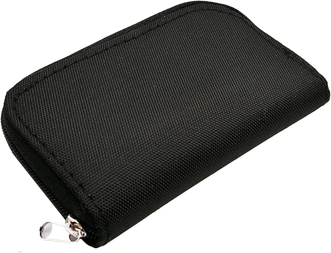 2PACK Memory Card Case, Suitable for SDHC, Micro SD, Mini SD, CF Cards, Card Holder Bag Wallet for Media Storage (Black+Black)
