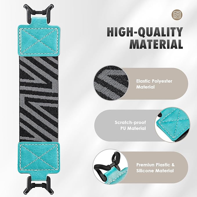 MoKo Security Hand-Strap for 9-11 Inch Tablet - iPad/Kindle Fire HD/Samsung/Lenovo, High-Elasticity Versatile Hand Strap Lightweight Finger Grip Holder, Turquoise