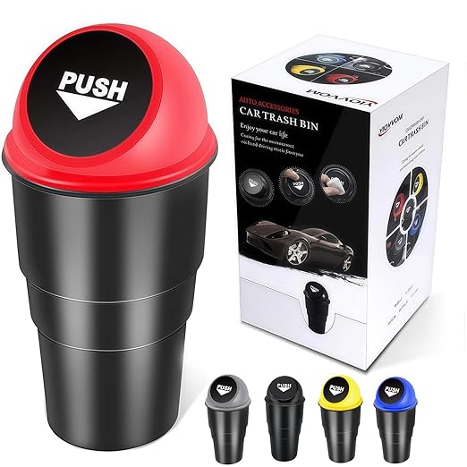 Small Automotive Cup Holder Garbage Can (Red)