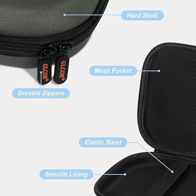 Hard Shell Headphone Case - Durable Zipper Travel Case Portable Carrying Pouch Bag Compatible with Sony WH-CH520/WH-CH720N, JBL Tune 510BT/720BT/520BT/770NC, Soundcore Q20 Q20i Q30, Jlab Headphones