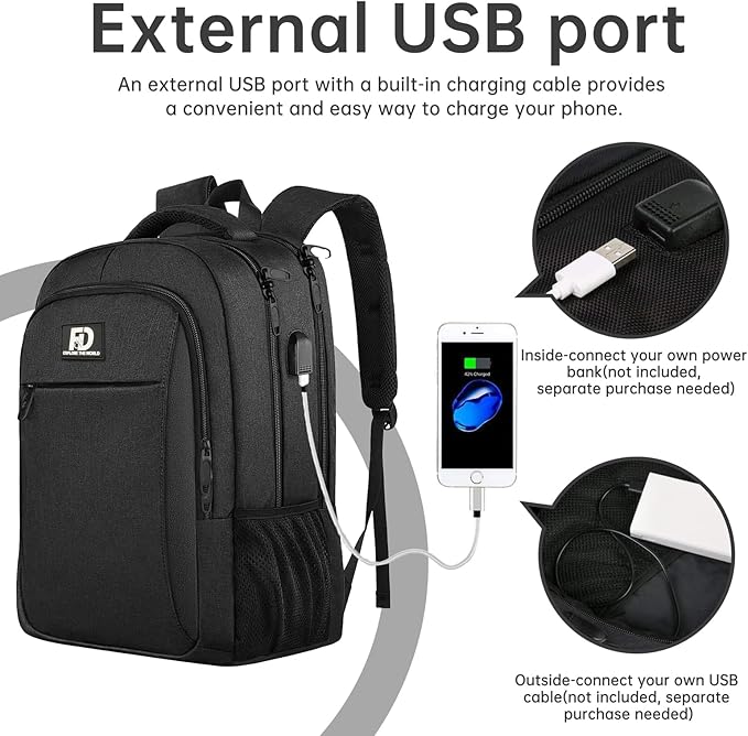 Large Travel Laptop Backpack, Business Anti Theft Slim Sturdy18Inch Laptop Backpack