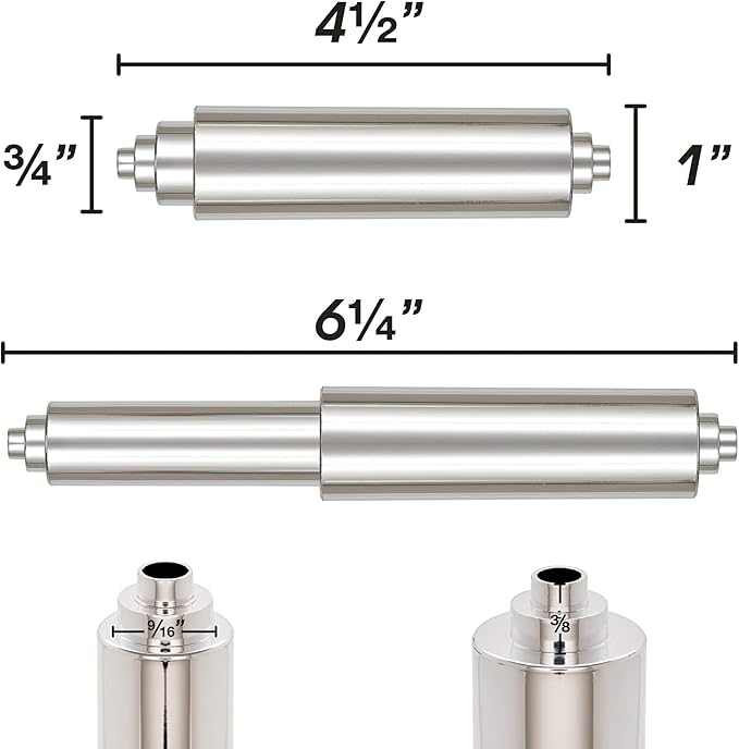 Universal Plastic Spring Loaded Toilet Paper Roll Holder Replacement, Chrome (1, Chrome)