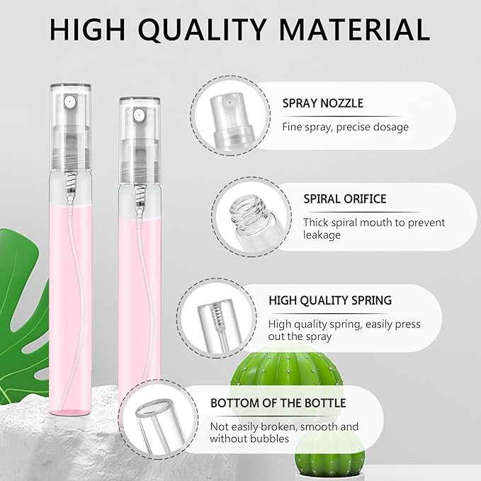 Mini Spray Bottles 70PCS 10ML Clear Glass Perfume Bottles Refillable Fine Mist Spray Bottles Empty Fragrance Sample Spray Containers Cosmetics Atomizer for Cleaning,Travel,Essential Oils