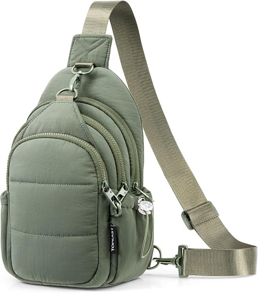 TOPEAST Sling Bag for Women, Anti-Theft Crossbody Bag with RFID Blocking & Water Bottle Holder for Travel, Water-resistant
