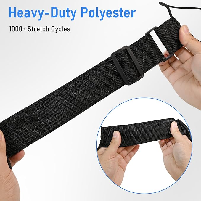 Luggage Straps 2 Pack Elastic Strap for Suitcases Adjustable Bungee Belt to Secure Carry on Travel Essentials for Multiple Bags Black