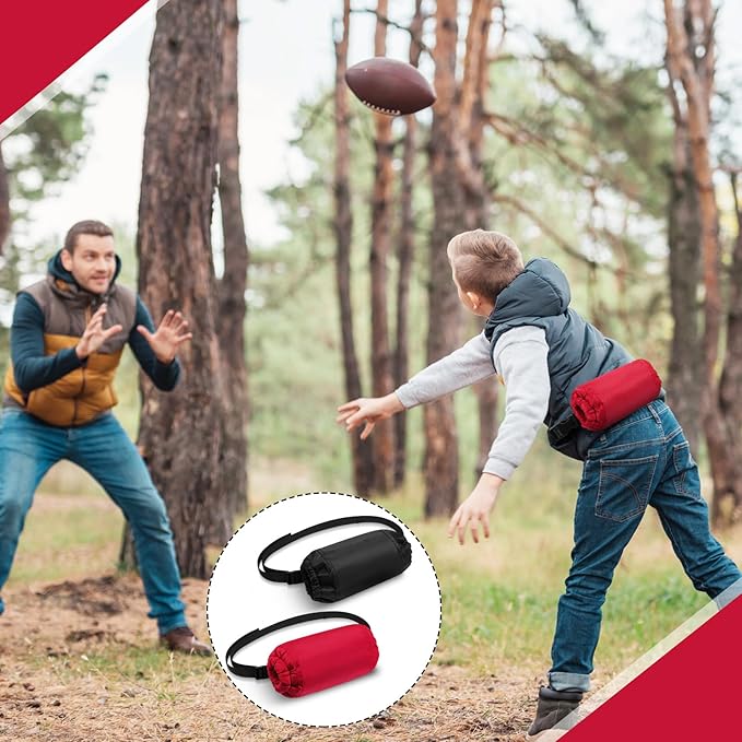 Cozypower 2 Pcs Football Hand Warmers Pouch Hand Muff Sports Pouch with Zipped Pocket and Adjustable Waist Strap Youth Kids Size Sports Warmer for Football, Baseball
