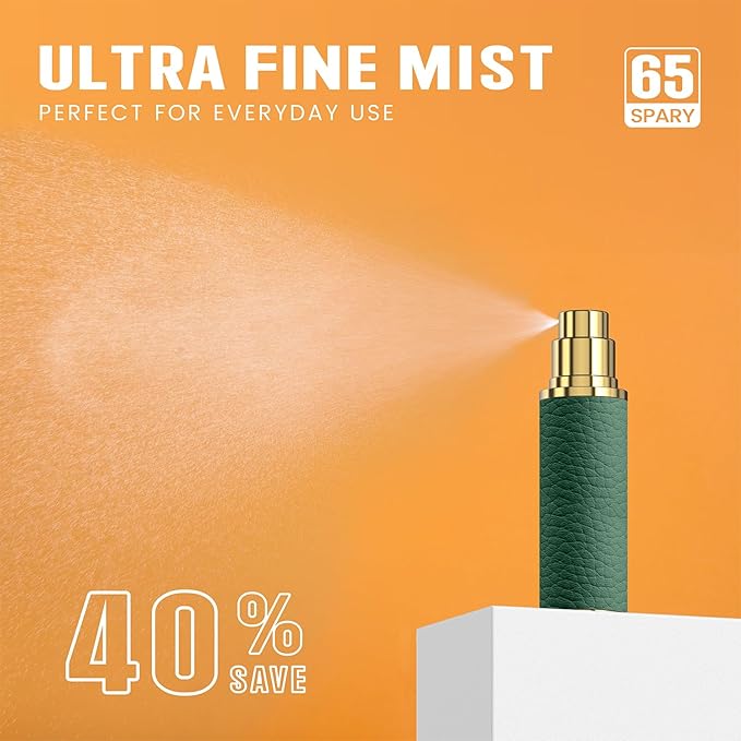 Travel Perfume Bottle Refillable, 5ml Perfume Atomizer, Portable Size Cologne Sprayer, Mini Empty Fragrance Spray Bottle (Green)