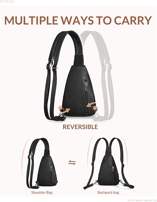 SYTRAH Anti Theft Sling Bag for Women, RFID Crossbody Purses Convertible Sling Backpack, Cross Body Purse Chest Bag