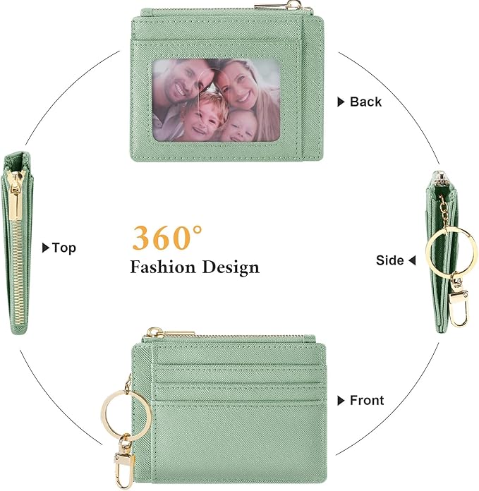 Sodsay Card Case Slim Front Pocket Wallet for Women Credit Card Holder with Keychain | Slim, Credit Card Holder, Front Pocket, with Keychain | Slim