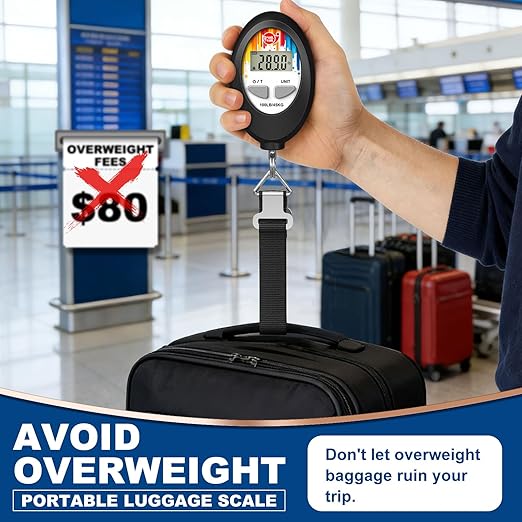 SNAIL TRAIL 100 lbs (45 kg) Digital Luggage Scale, Portable Suitcase Weigher, Travel Bag Weight Scale, Handheld Baggage Weigh Machine, Gift for Travelers