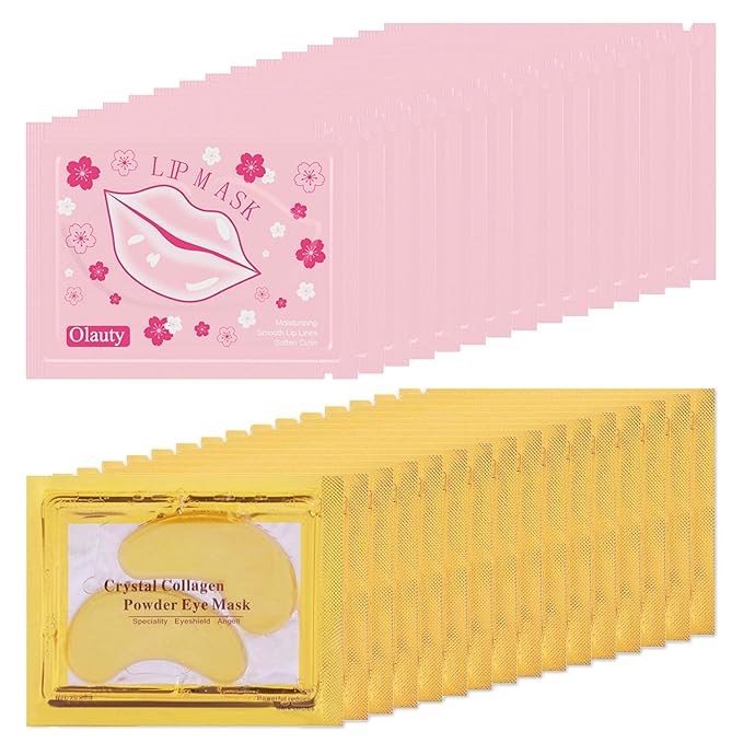 Eakroo 30 Pairs Lip Mask & Eye Mask, Eye Patches for Puffy Eyes, Anti Wrinkle Patches for Lip, Lip Mask Patches, Eye Patches Bulk, Bulk Eye Masks, Bulk Gifts, Party Favors, Lip Gloss Bulk, Girl Stuff