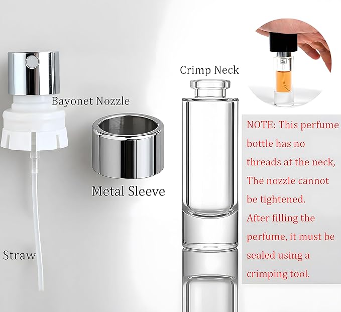 5ml Perfume Travel Refillable Bottle Perfume Atomizer, Travel Size Perfume Bottle,10pcs Glass Bayonet Mount Fragrance Atomizers for Trip, Leak-proof Cologne Sprayer Bottles