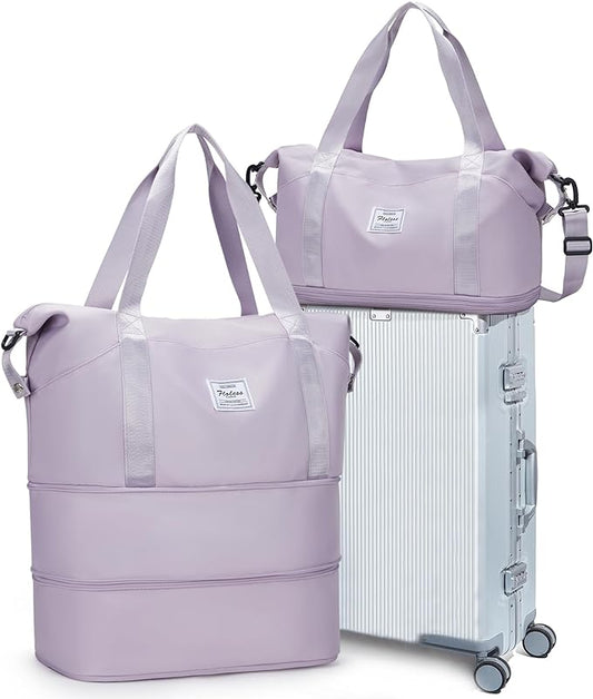 Travel Duffel Bag, Sports Tote Gym Bag, Shoulder Weekender Overnight Bag for Women