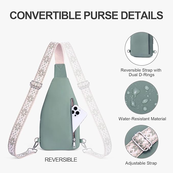 Small Sling Bag for Women, Puffer Crossbody Bag Anti Theft Travel RFID Purses Fanny Packs for Travel Hiking
