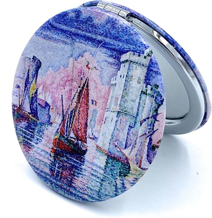 Mirror Small Fold Pocket Makeup Mirror Purple Cosmetic Mirror Handheld Variety Paul Signac Print Great Wedding Gift