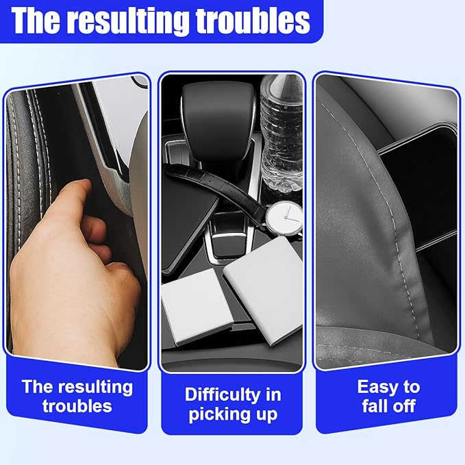 YoRise Car Cup Holder, PU Leather Automotive Cup Drink Holder, Car Seat Gap Filler Storage Box, Multifunctional Front Seat Organizer, Cell Mobile Phone Holder, Coin Bucket (Black)