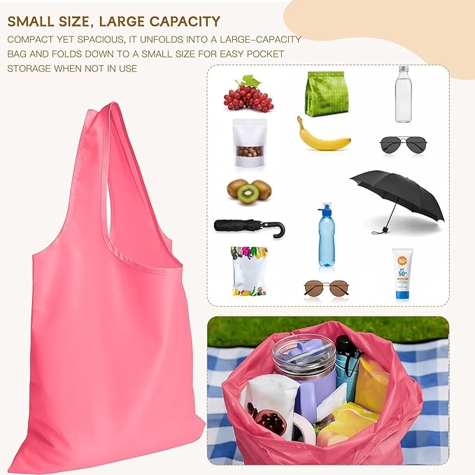 2 Pack Foldable Shopping Bag, Waterproof Reusable Grocery Tote Bag Holder,Nylon(Navy Blue)
