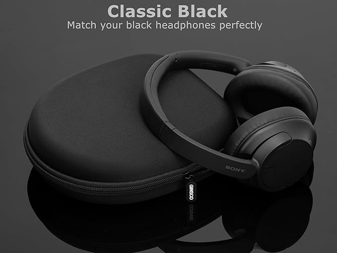Ginsco Universal Headphone Case Compatible with JBL Tune 510BT 720BT, Sony WH-CH 720N/WH-CH520, with Sony/JBL/Soundcore Life Q20i Q30/BERIBES/TOZO/KVIDIO etc Wireless Headphones (Satin Black)