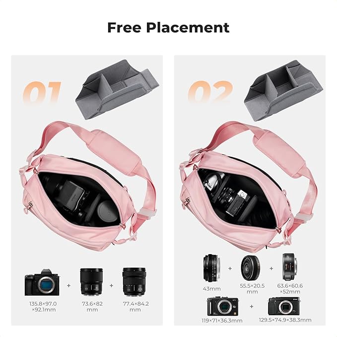 K&F CONCEPT Camera Sling Bag Crossbody Bag Waterproof Camera Shoulder Backpack DSLR/SLR/Mirrorless Camera Case