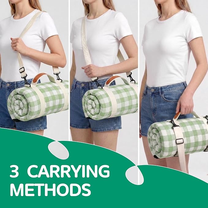 Waterproof Picnic Blanket Beach Outdoor Camping Mat Extra Large Foldable Cute Big Travel Essential Accessories Gift Park Patio Lawn Garden Grass Ground Play Music Festival Concert Must Have