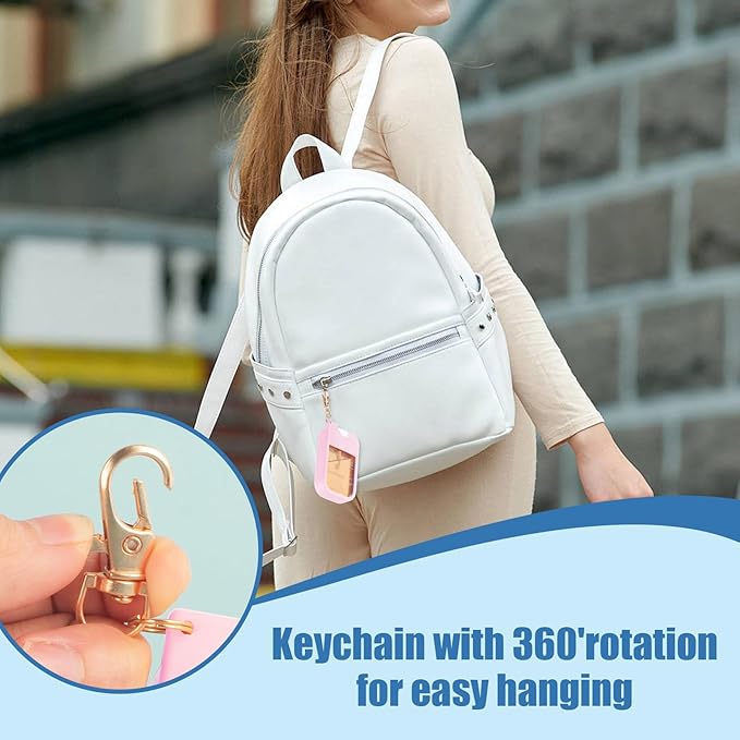 Hand Sanitizer Spray Case Compatible with Touchland, Silicone Hand Sanitizer Case Holder with Keychain for Power Mist and Glow Mist 1 fl oz,((Pink+light Orange+Red)